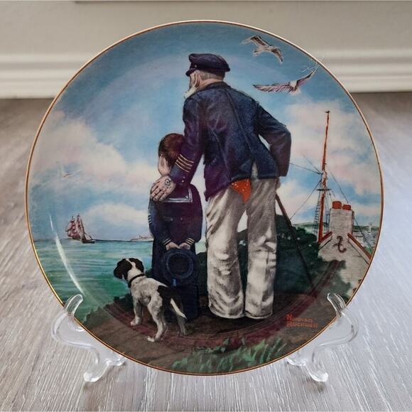 NORMAN ROCKWALL Looking Out to Sea Royal Eaton 1982 Vintage‎ Collectible Plate - Picture 9 of 9